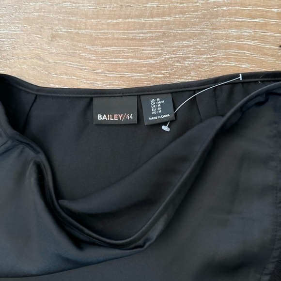 Bailey 44 Black Satin Fringe Skirt - Picture 3 of 4